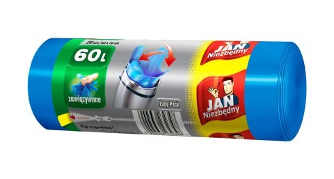 Worki na śmieci Jan Niezbędny HD Easy-pack 60 l niebieskie