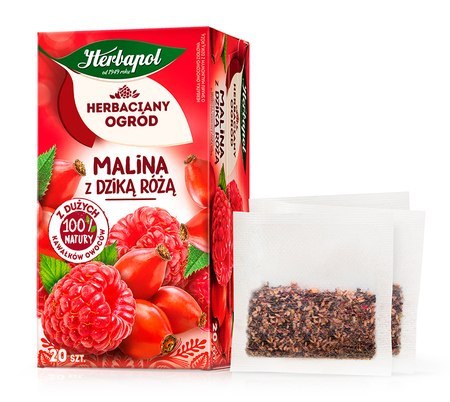 Herbata Herbapol Herbaciany Ogród malina z dziką różą 20 torebek