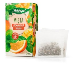 Herbata Herbapol Zioła ze smakiem mięta z pomarańczą i mango 20 torebek