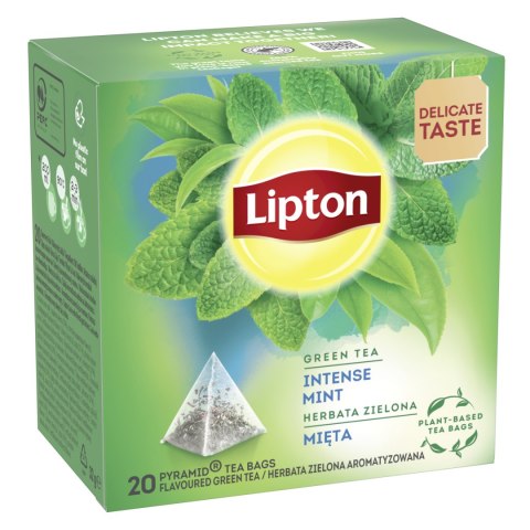 Herbata Lipton zielona z miętą piramidka 20 torebek
