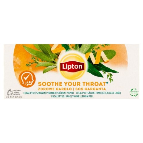 Herbata Lipton ziołowa, zdrowe gardło, 20 torebek