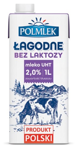 Mleko Polmlek Łagodne 2% bez laktozy 1l