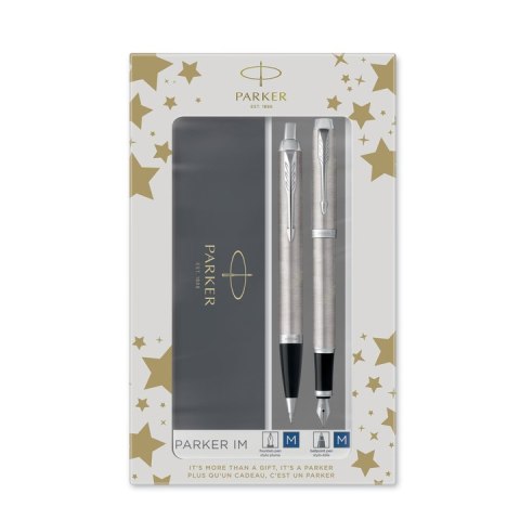 Zestaw Parker Im Stainless Steel CT (pióro wieczne + długopis)