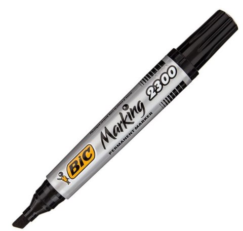 Marker permanentny BiC 2300 ścięta końcówka czarny