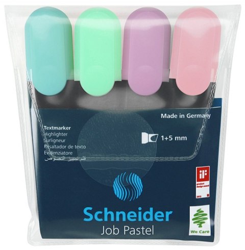 Zakreślacze Schneider Job mix 4 kol. pastelowych