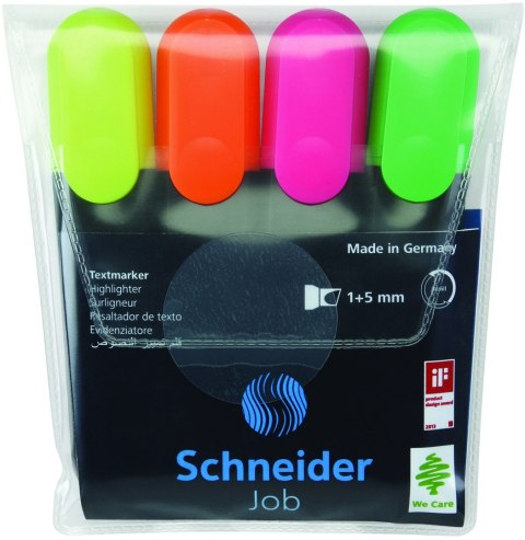 Zakreślacze Schneider Job mix 4 kolorów