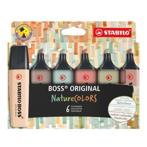 Zakreślacze Stabilo Boss Original NatureColors mix 6 kolorów