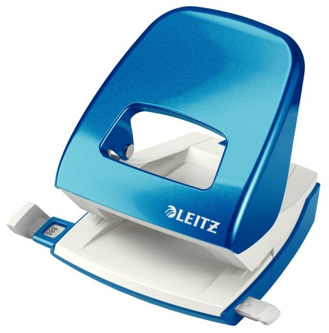 Dziurkacz duży metalowy Leitz WOW 5008 30 kartek niebieski metaliczny