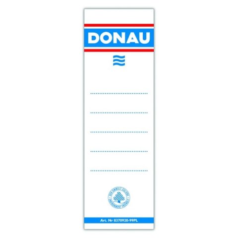 Etykiety Donau na segregatory szerokie samoprzylepne