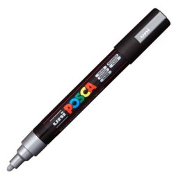 Marker z wodnym tuszem pigmentowym Uni POSCA PC-5M srebrny