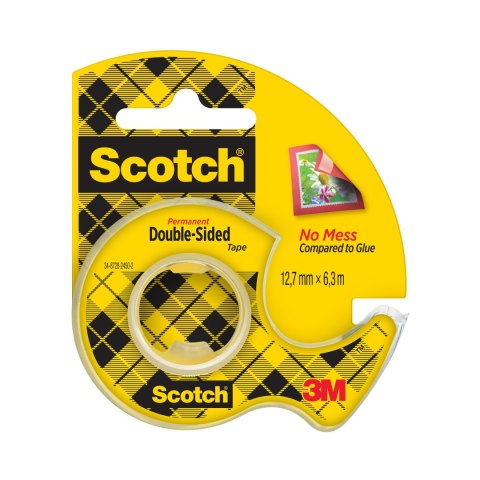 Taśma klejąca Scotch dwustronna na podajniku 12 mm x 6,3 m