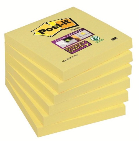 Bloczki samoprzylepne Post-It® Super Sticky 76x76 mm 90 kartek żółte