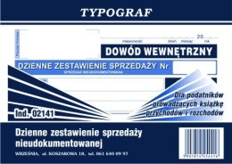 Dzienne zestawienie sprzedaży nieudokumentowanej dla podatników prowadzących podatkowe księgi przychodów i rozchodów Typograf A6