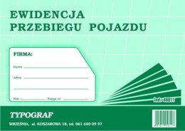 Ewidencja przebiegu pojazdu Typograf A5