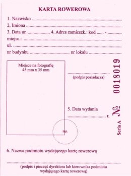 Karta rowerowa (numerowana) Typograf A7