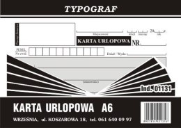 Karta urlopowa Typograf A6
