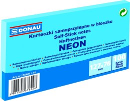 Karteczki samoprzylepne Donau 127 x 76 mm niebieskie neonowe