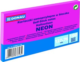 Karteczki samoprzylepne Donau 127 x 76 mm różowe neonowe