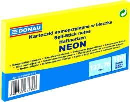 Karteczki samoprzylepne Donau 127 x 76 mm żółte neonowe