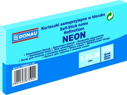 Karteczki samoprzylepne Donau 38 x 51 mm niebieskie neonowe