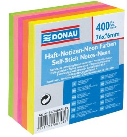 Karteczki samoprzylepne Donau 76 x 76 mm mix 5 kolorów neonowych