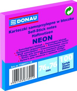 Karteczki samoprzylepne Donau 76 x 76 mm różowe neonowe