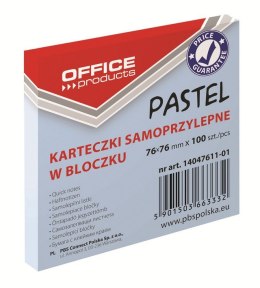 Karteczki samoprzylepne Office Products 76 x 76 mm niebieskie pastelowe