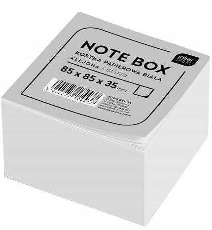 Kostka Interdruk klejona 85 x 85 x 35 mm biała
