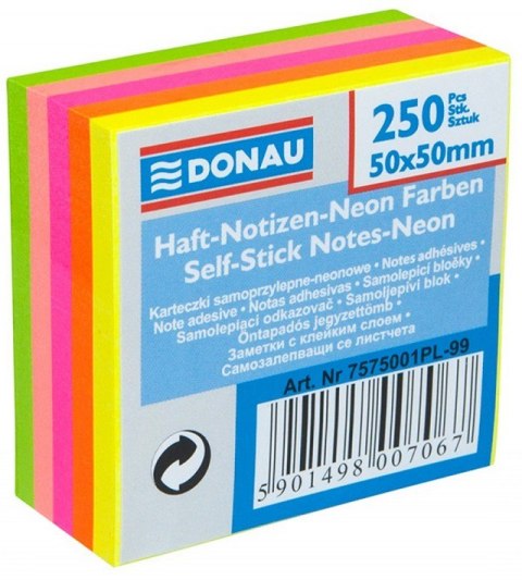 Kostka samoprzylepna Donau 50 x 50 mm mix kolorów neonowo-pastelowych