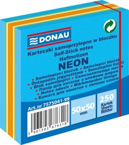 Kostka samoprzylepna Donau 50 x 50 mm niebieska neonowo-pastelowa