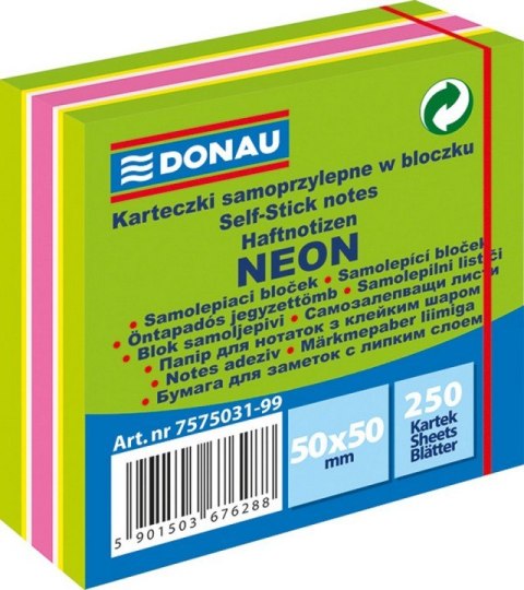 Kostka samoprzylepna Donau 50 x 50 mm zielona neonowo-pastelowa