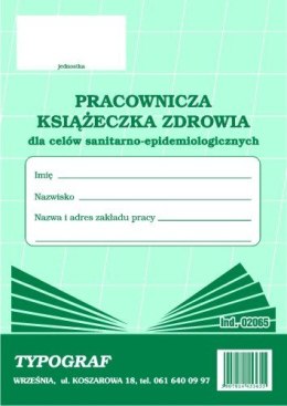 Książeczka zdrowia pracownika Typograf A6