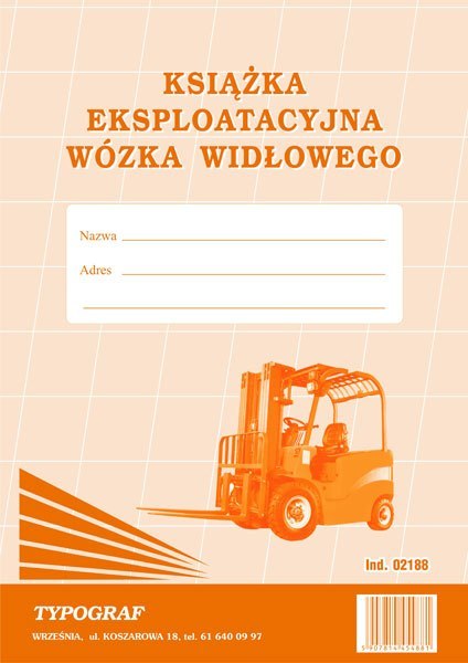 Książka eksploatacyjna wózka widłowego Typograf A4