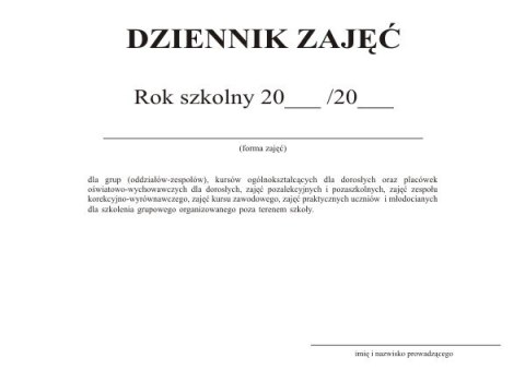 MEN-I/6 - Dziennik zajęć pozalekcyjnych Typograf A4