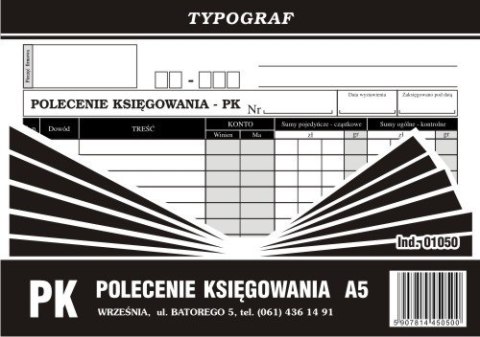 Polecenie księgowania samokopiujące Typograf A5