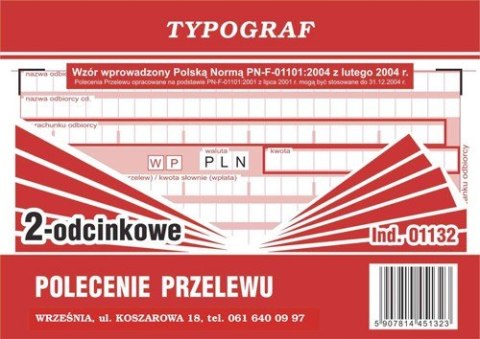 Polecenie przelewu/wpłata gotówki II Typograf A6