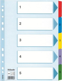 Przekładki kartonowe Esselte Mylar A4 numeryczne 1 - 5