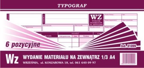WZ (6 pozycyjne) Typograf 1/3 A4