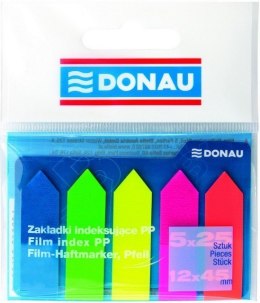 Zakładki indeksujące Donau PP strzałka 12 x 45 mm mix 5 kolorów