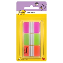 Zakładki indeksujące Post-it Strong 25,4 x 38 mm różowe, zielone, pomarańczowe