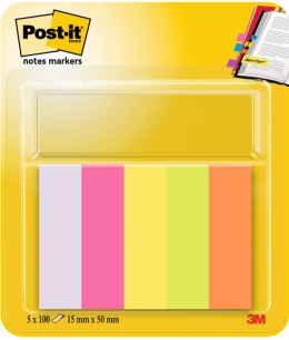 Znaczniki samoprzylepne Post-it papierowe 15 x 50 mm mix 5 kolorów