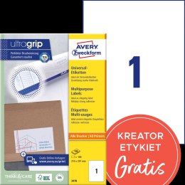Etykiety uniwersalne Avery Zweckform Ultragrip 210 x 297 mm