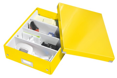 Pudełko z przegródkami Leitz WOW Click & Store A4 żółte metaliczne