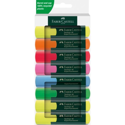 Zakreślacz FABER CASTELL 8 kolorów w kartonie NEONOWE 254848 FC EAN : 4005402548484