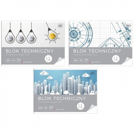 Blok techniczny INTERDRUK A3/10k KREDA BTA310KKREDA BIAŁY 170g EAN : 5902277070012