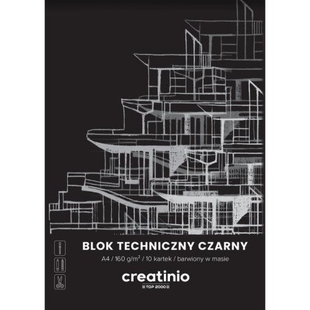 Blok techniczny TOP CREATINIO A4/10 CZARNY 400176681 160g EAN : 5904017422808