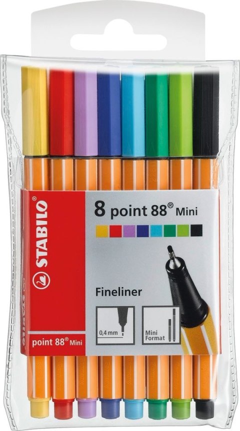 Cienkopis STABILO Point 688/08-1 komplet 8 sztuk mini etui EAN : 4006381367196