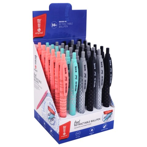 Długopis FEEL 0,7mm z obudową SOFT-TOUCH MEMOBE NIEBIESKI wkład MD106-03 EAN : 5903273511318