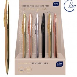 Długopis INTERDRUK SATIN GOLD metalowy SLIM EAN : 5902277346834