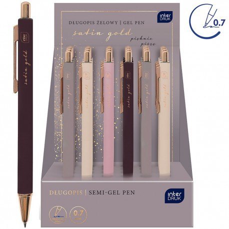 Długopis INTERDRUK SATIN GOLD metalowy ZWYKŁY EAN : 5902277346452
